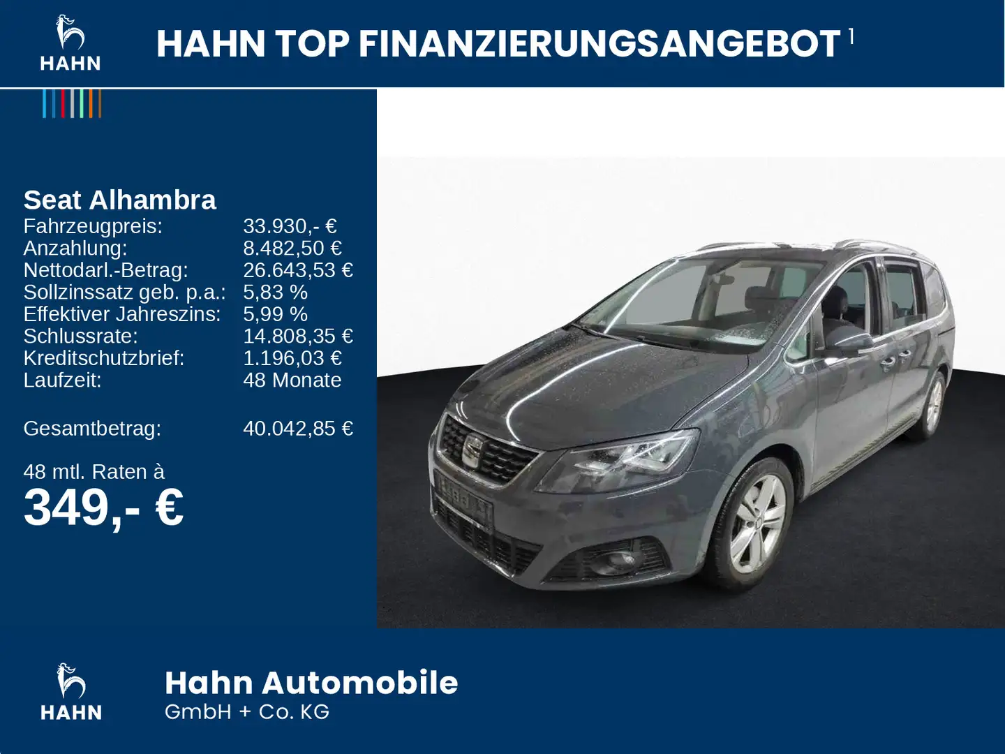 SEAT Alhambra 1.4 TSI DSG Xcellence 7 Sitze Navi CAM Grijs - 2