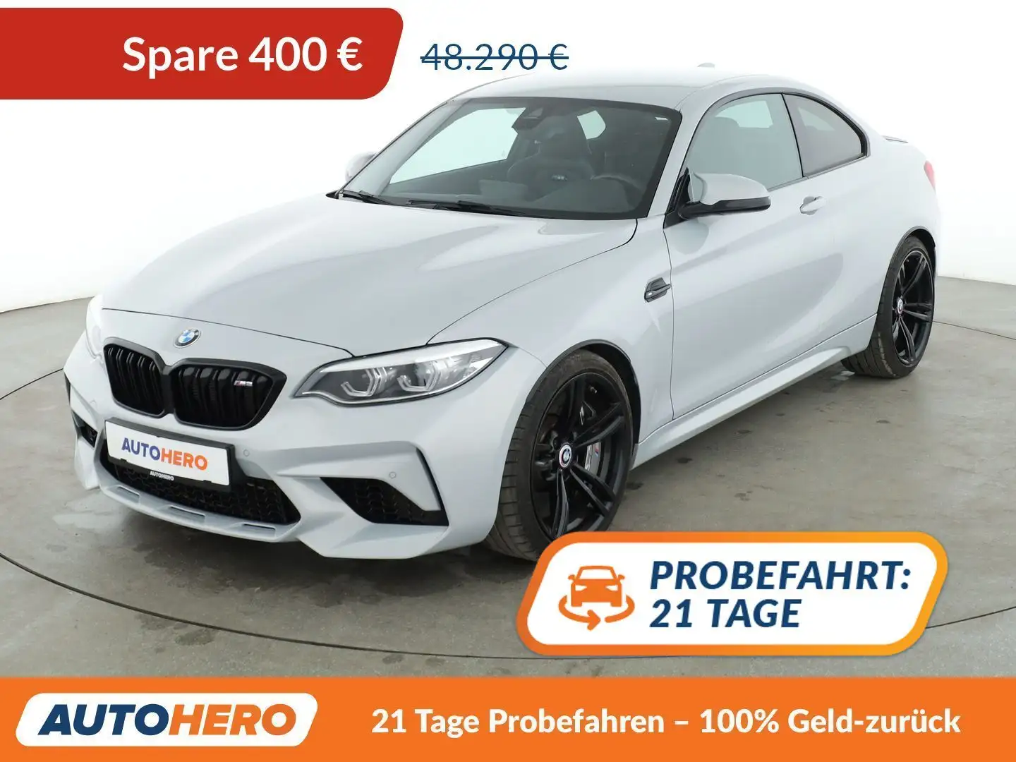 BMW M2 M2 Competition Aut.*NAVI*TEMPO*LED*HK*SHZ*PDC* Silber - 1