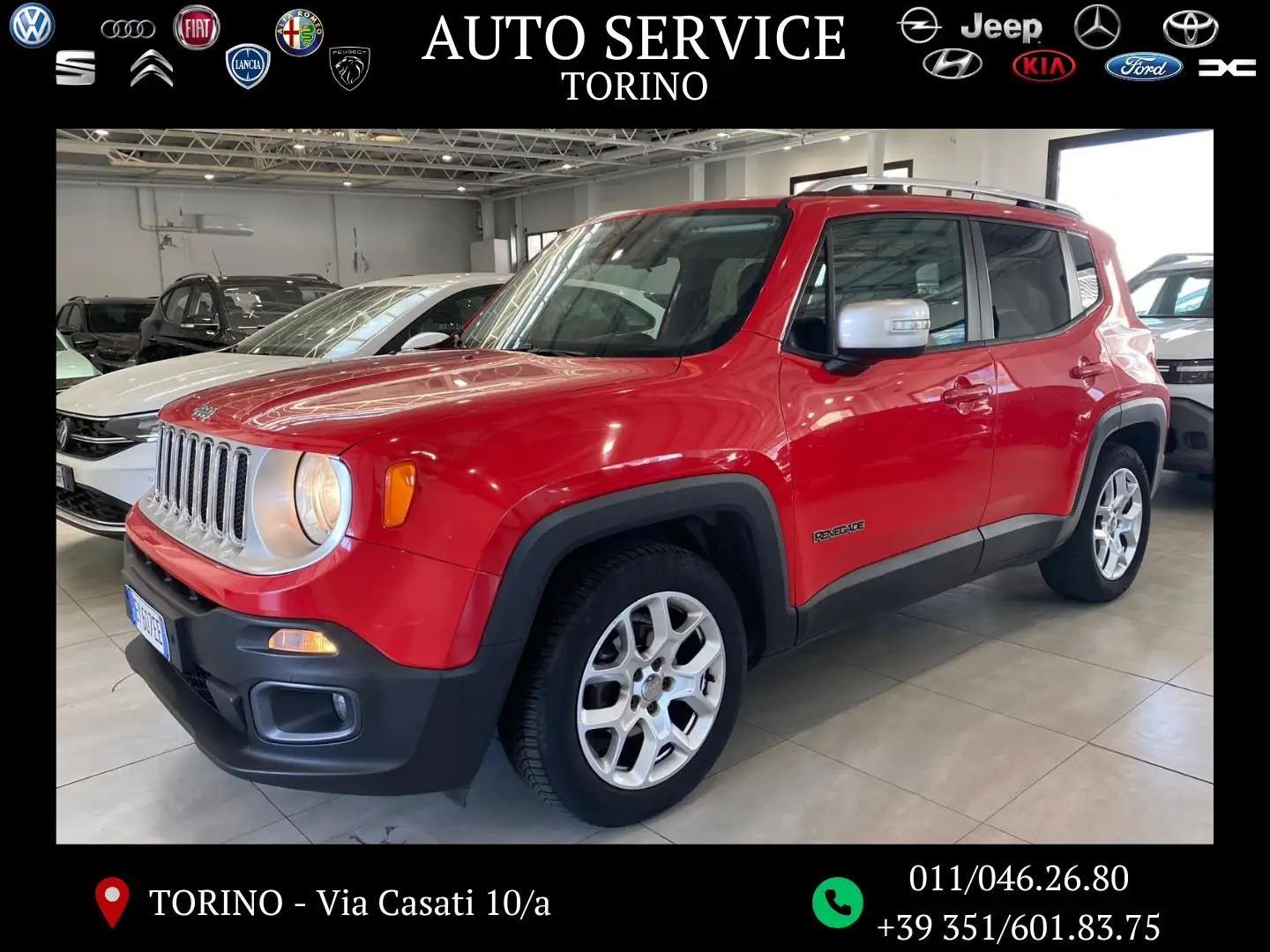 Jeep Renegade Renegade 1.6 mjt Limited fwd 120cv Červená - 1