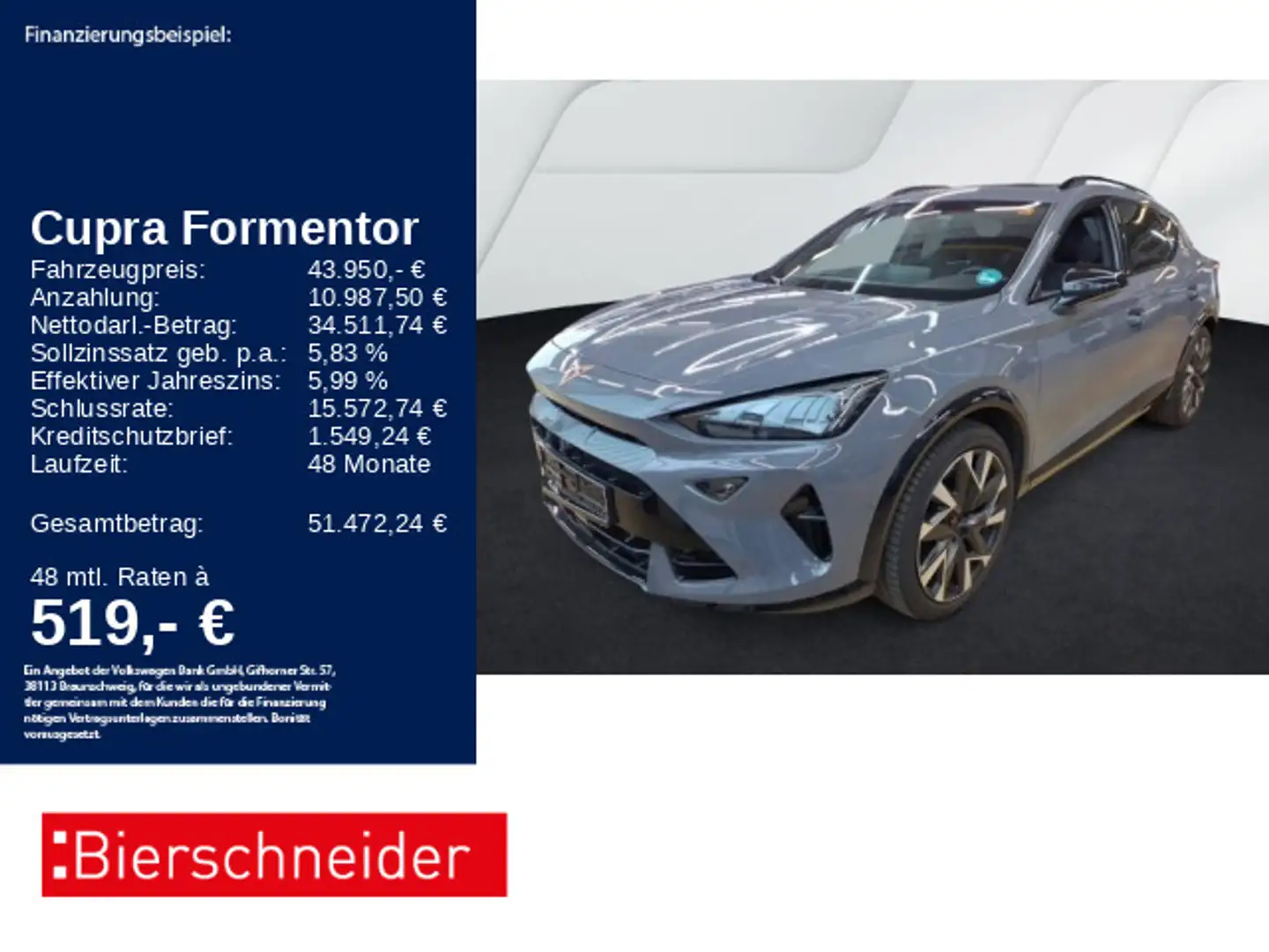 CUPRA Formentor 2.0 TSI DSG 4Drive VZ AHK PANO MATRIX Grau - 1