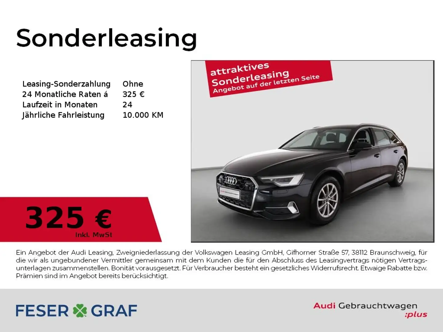 Audi A6 Avant 45 TFSI advanced S tronic Schwarz - 1