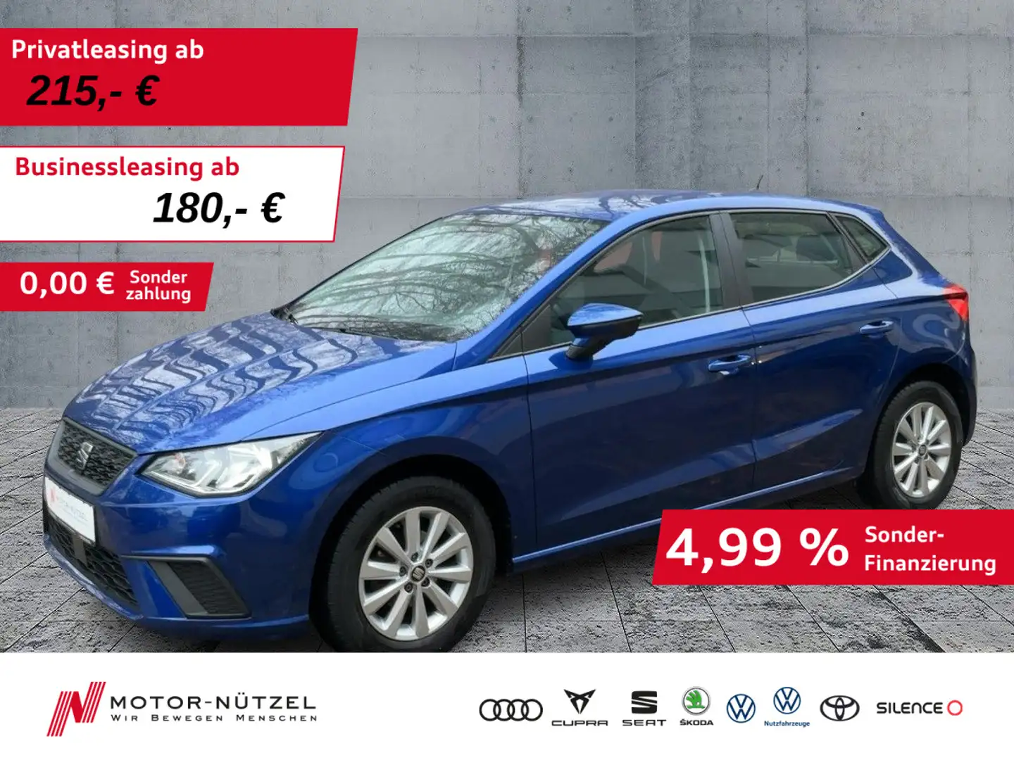 SEAT Ibiza 1.0 TSI STYLE NAVI+APP+SHZ+PDC+DAB+MFA+15" Blau - 1