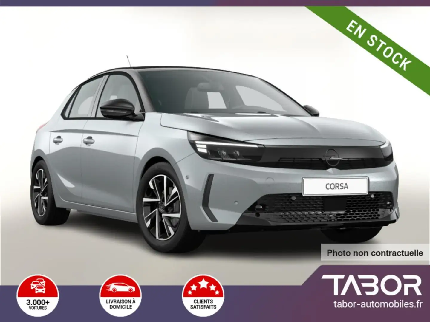 Opel Corsa 1.2 100 AT8 GS TechP Cam PDC 10"-DAB Argent - 1