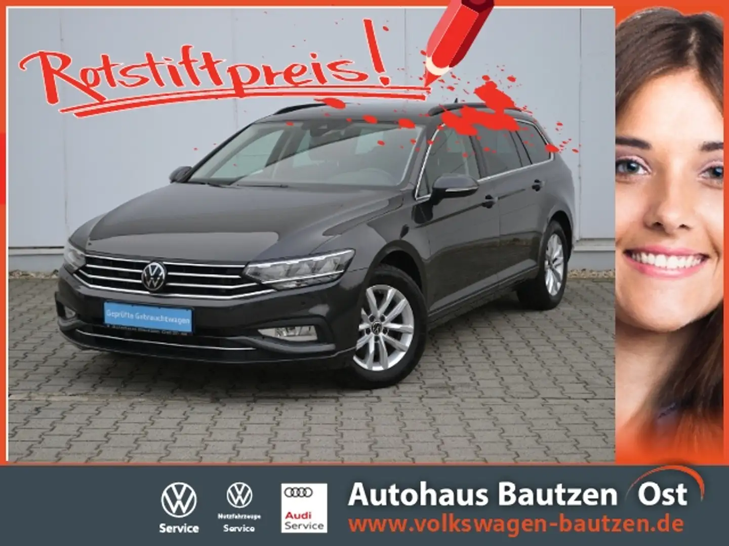 Volkswagen Passat Variant 1.5 TSI DSG Business AHK/LED/NAVI+VZE/ACC/KLIMA+E Grau - 1