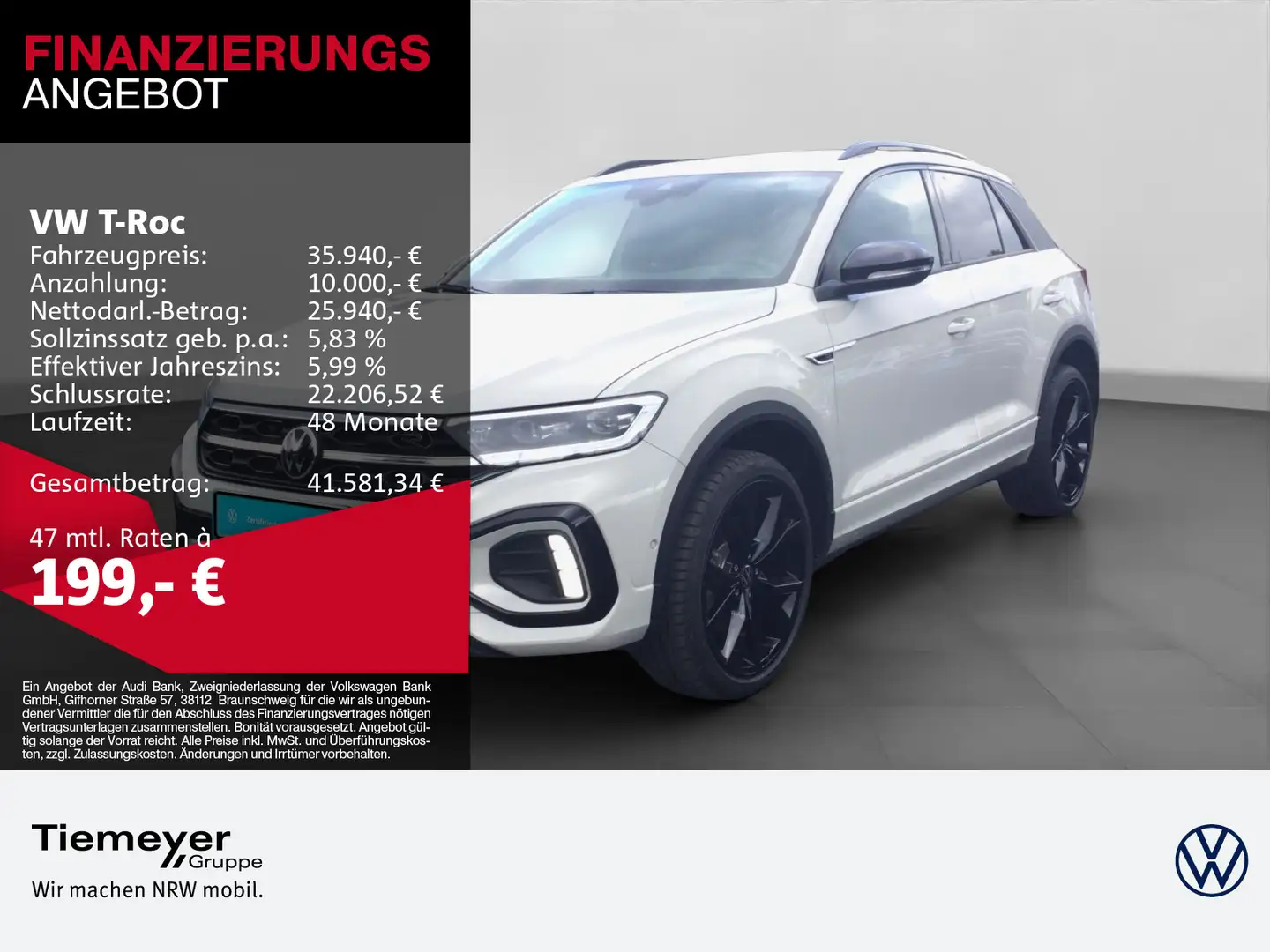 Volkswagen T-Roc 1.5 TSI DSG R-LINE BLACK LM19 PANO eKLAPPE Grau - 1