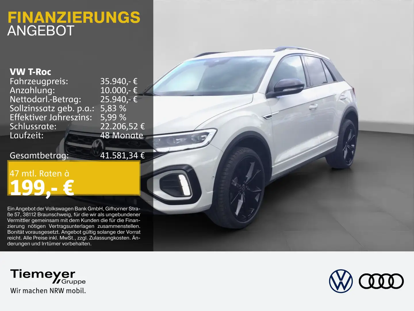 Volkswagen T-Roc 1.5 TSI DSG R-LINE BLACK LM19 PANO eKLAPPE Grau - 1