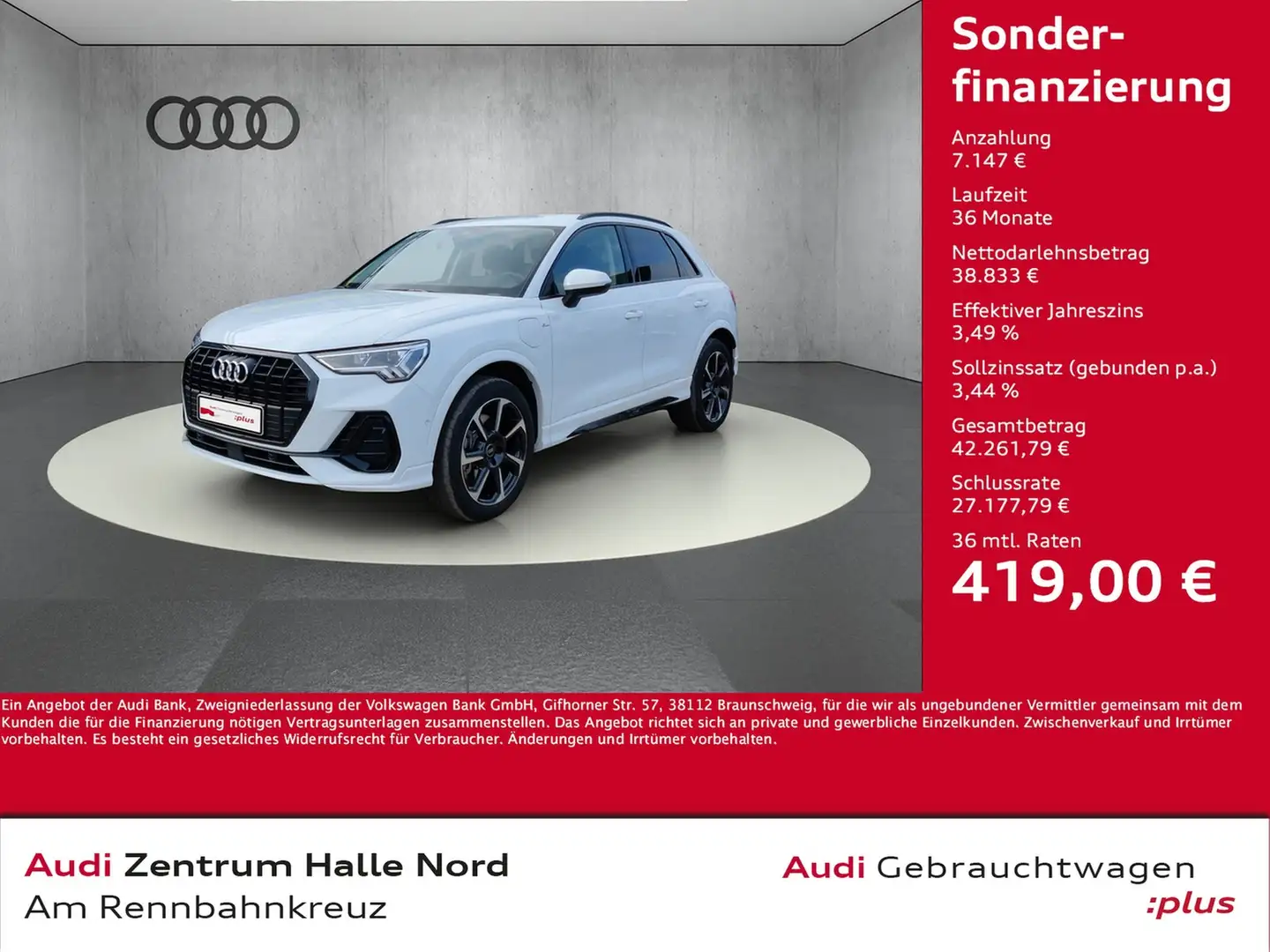 Audi Q3 S line 45 TFSI e S tronic* Weiß - 1