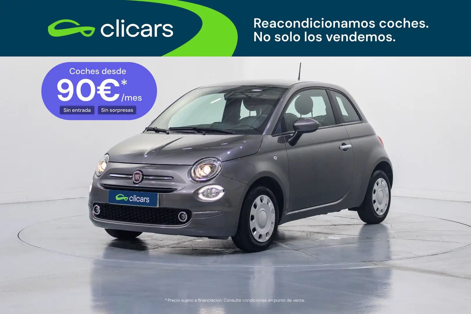 Fiat 500 1.0 Hybrid Monotrim 52kW Gris - 1