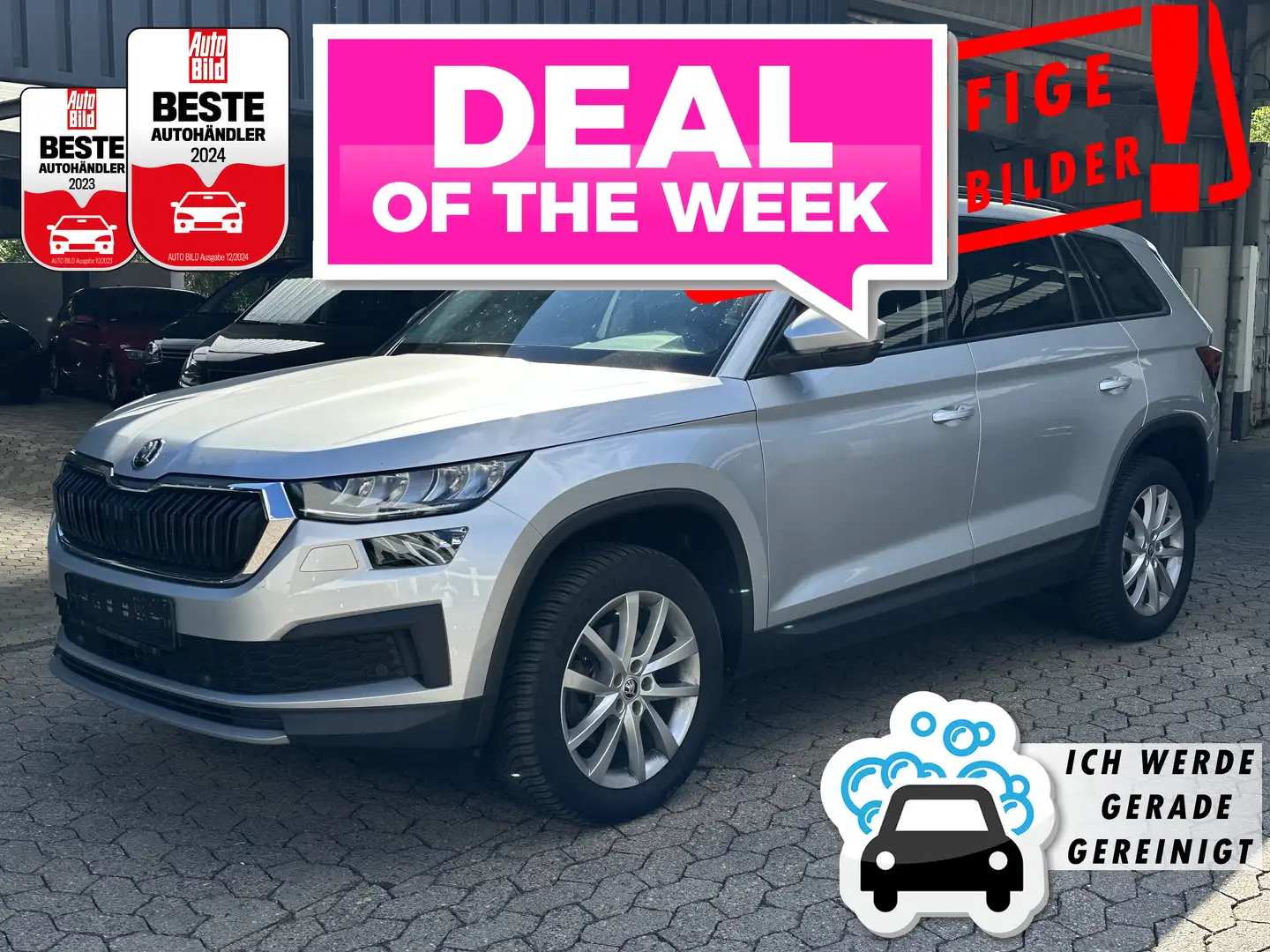 Skoda Kodiaq Kodiaq 2.0 TDI DSG +ASSISTENZ+NAV+CAM+SHZ+LED+ Silber - 1