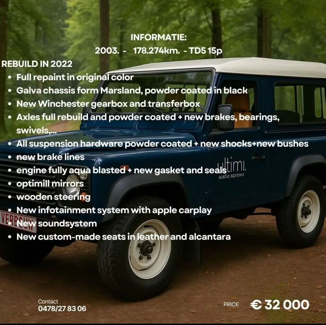 Land Rover Defender 90 Td5 Heritage Blauw - 1