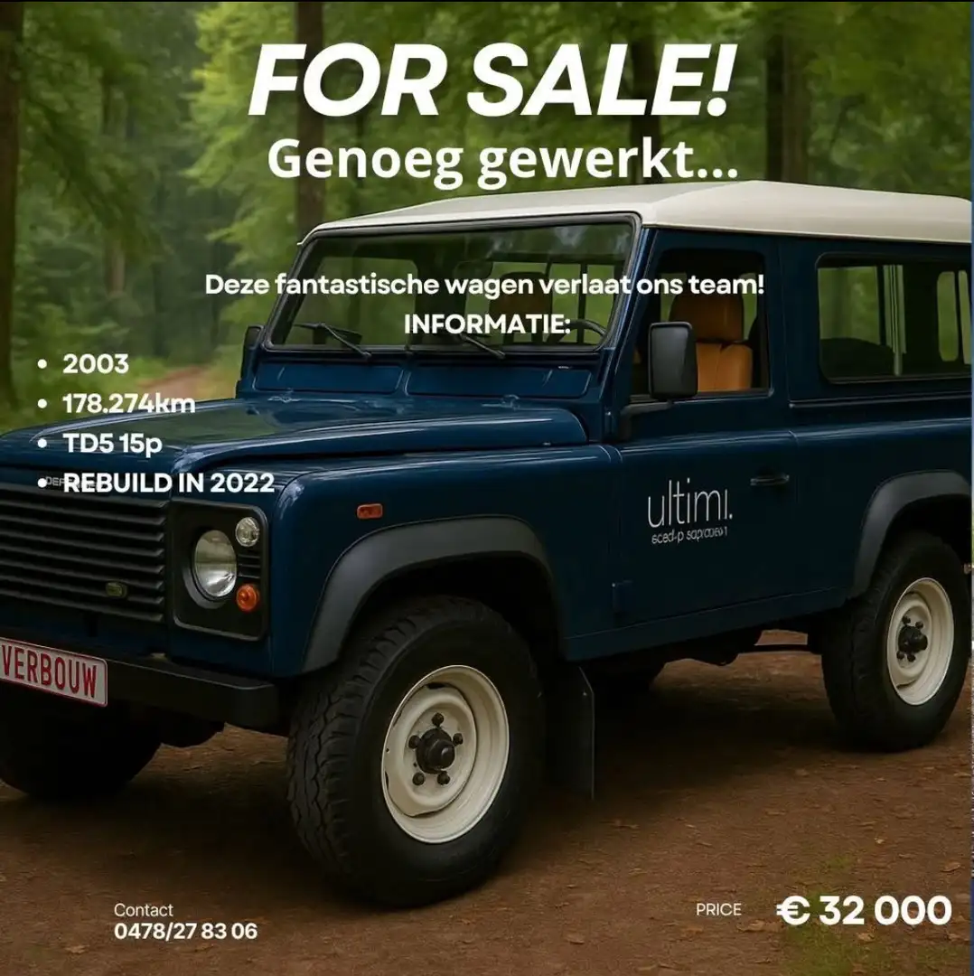 Land Rover Defender 90 Td5 Heritage Blauw - 2