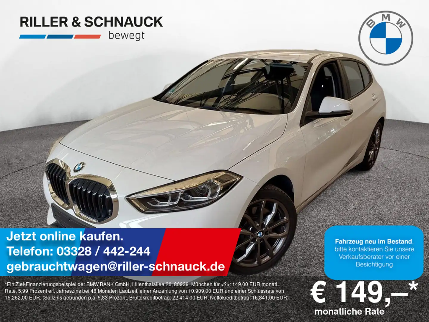 BMW 120 i Advantage 18 ZOLL M-RÄDER+LENKRADHZG Weiß - 1