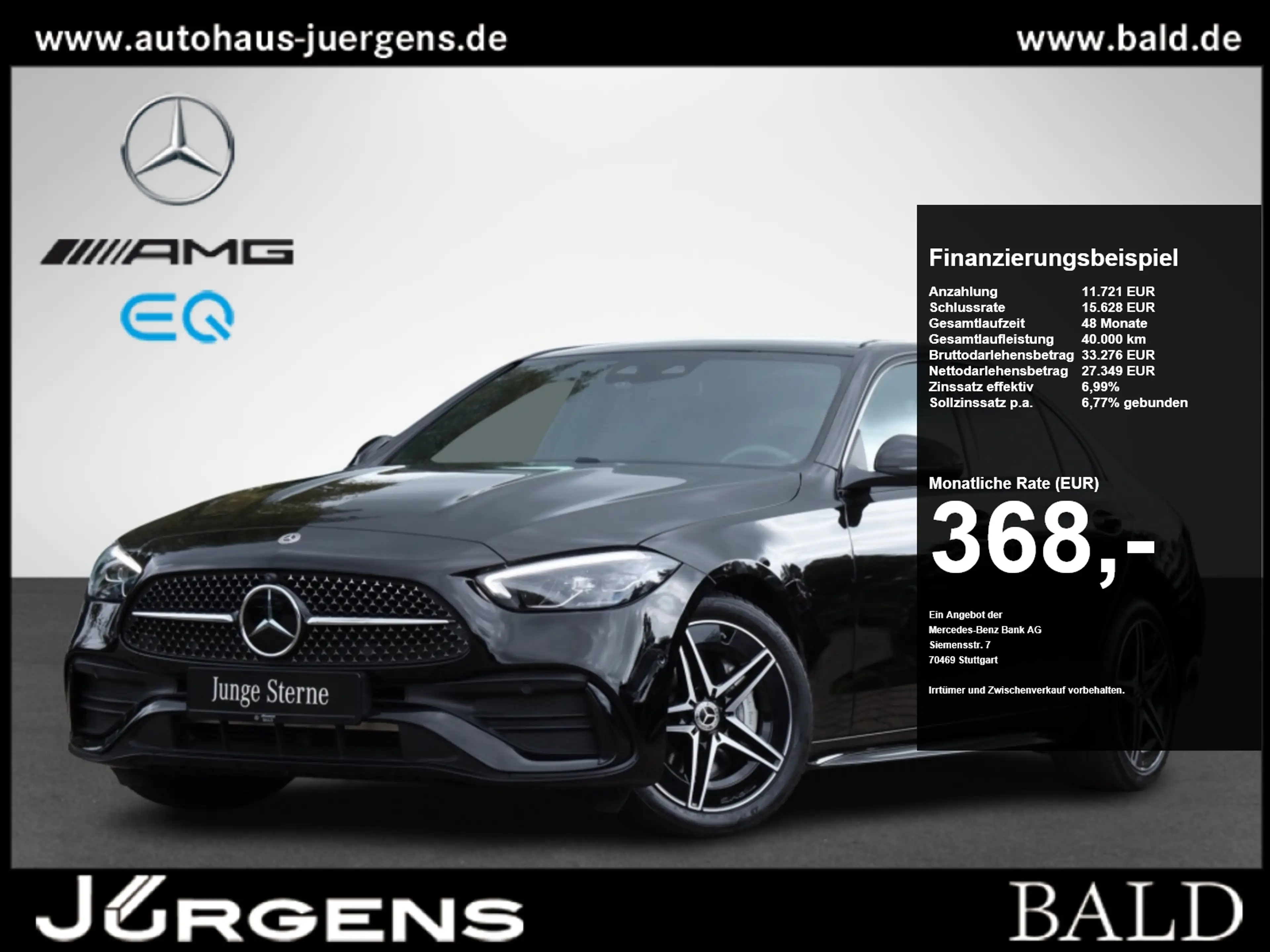 Mercedes-Benz C 180 AMG-Sport/Pano/AHK/360/Night/Memo/Distr
