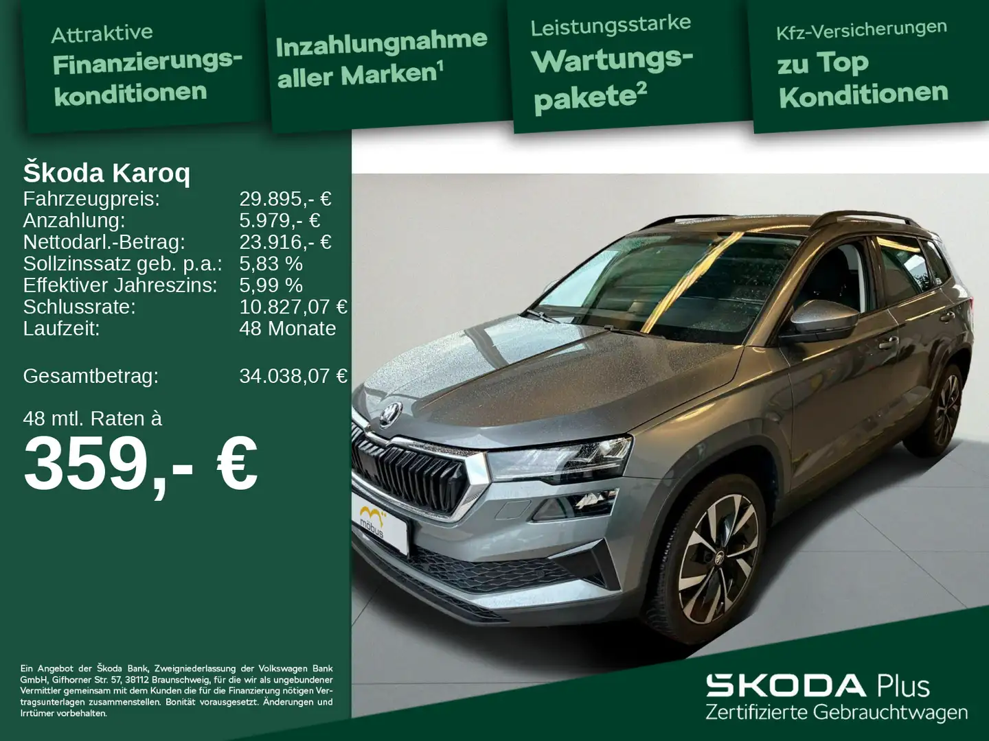 Skoda Karoq 1.5 TSI DSG*STYLE*ACC*APP*NAV*RFK* Grau - 1
