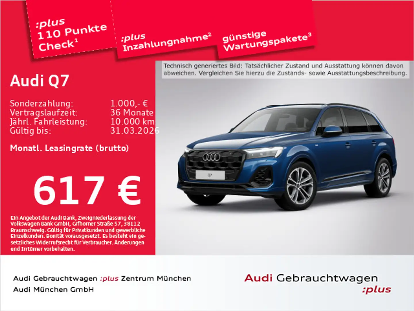 Audi Q7 55 TFSI qu. S line Pano/7-Sitzer/Matrix/ACC/H Blau - 1