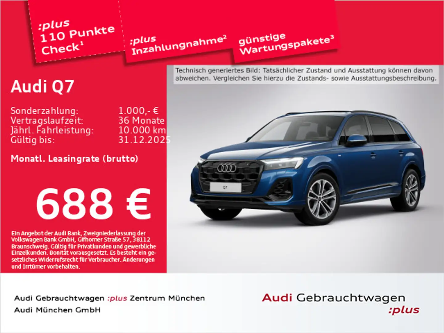 Audi Q7 55 TFSI qu. S line Pano/7-Sitzer/Matrix/ACC/H Blau - 1
