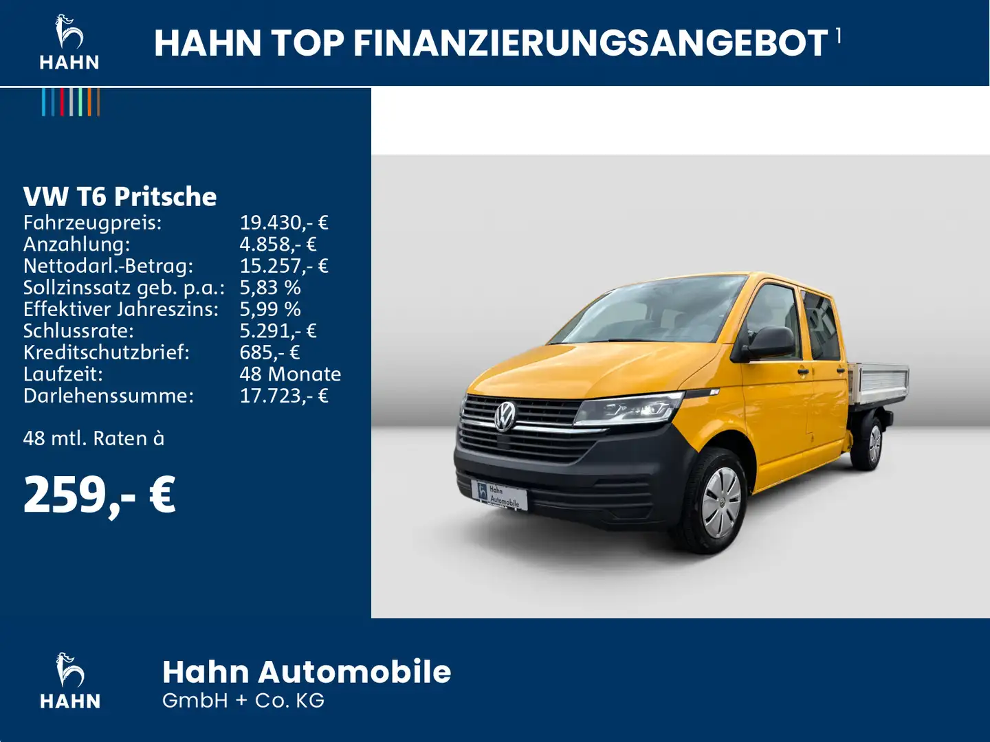 Volkswagen T6 Pritsche T6.1 2.0 TDI Pritsche Doppelkabine L Geel - 2