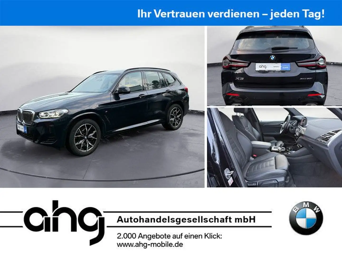 BMW X3 xDrive30i AT M Sport Laserlicht HIFI Komfortz Schwarz - 1
