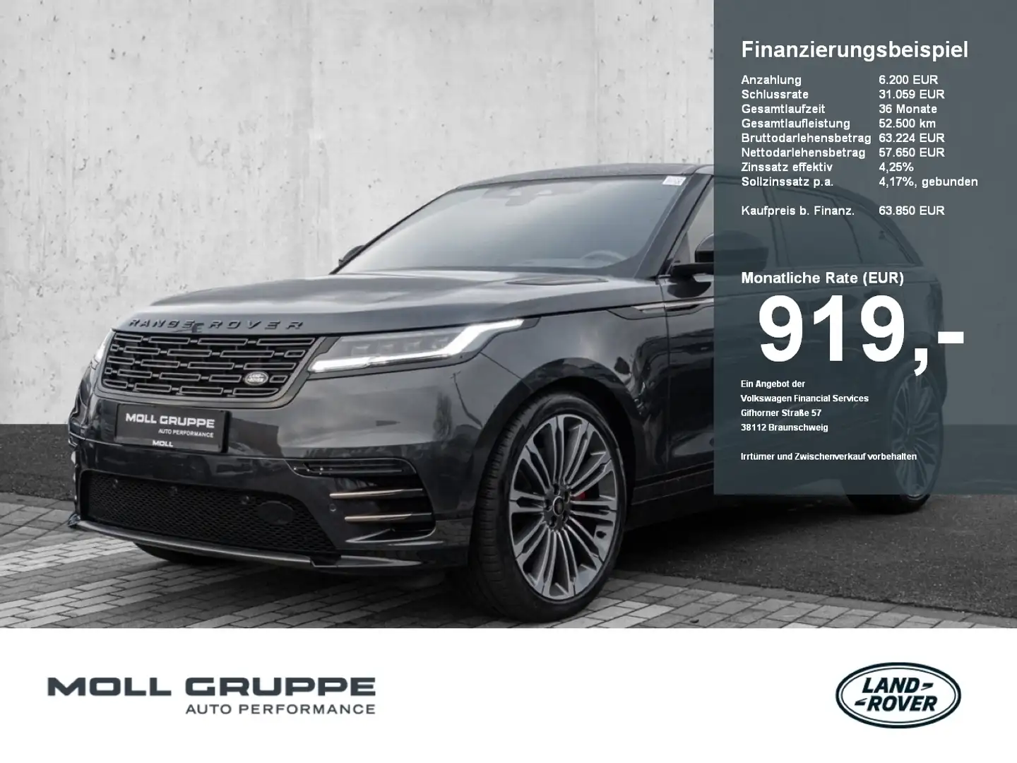 Land Rover Range Rover Velar 3.0 d R-Dynamic HSE (E6d) Pano ACC Kamera Grau - 1