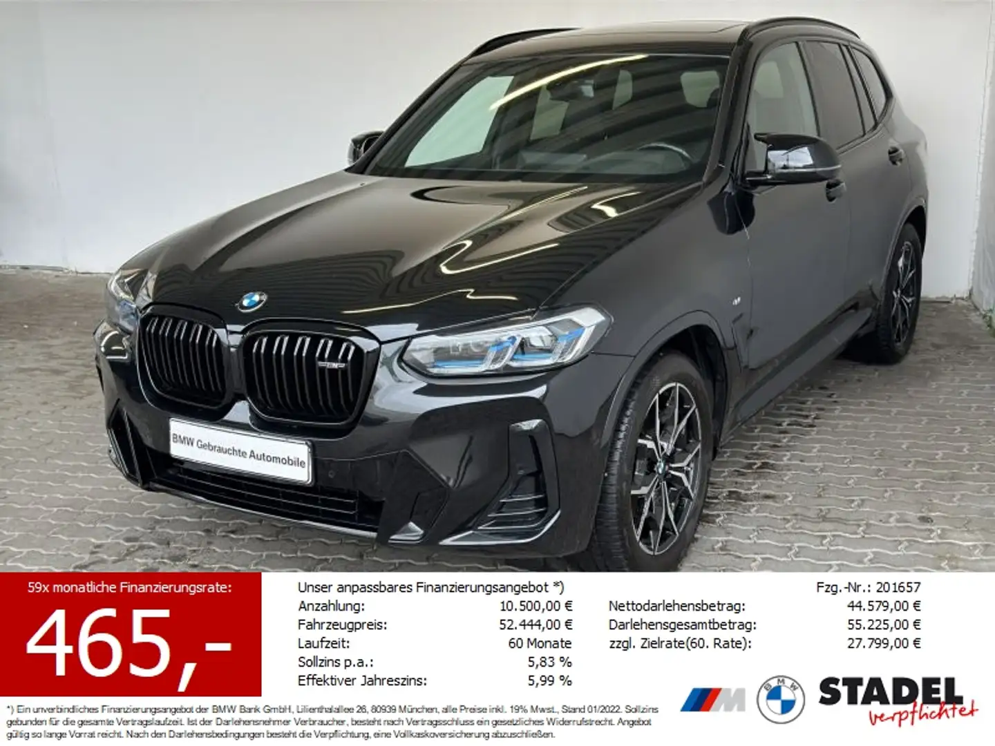 BMW X3 M 40i Navi.Laser.Standhz.HuD.Pano.RüKam.DriveA Noir - 1