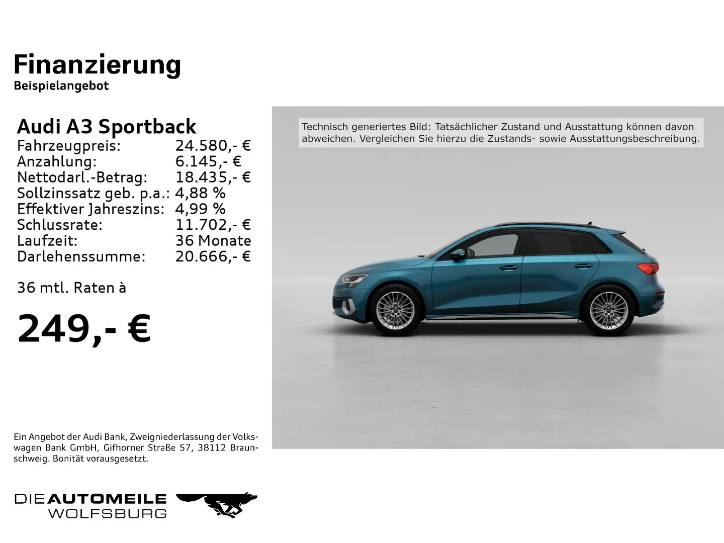 Audi A3 30 TFSI DSG advanced LED/Einparkhi/ Blu/Azzurro - 2
