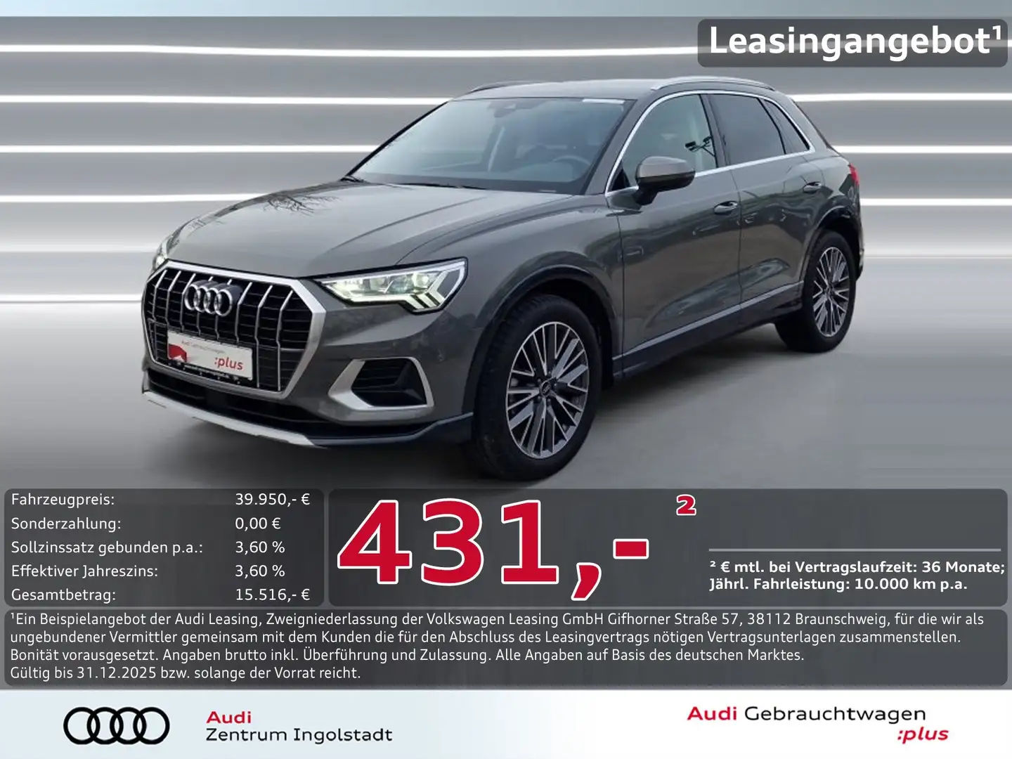 Audi Q3 35 TFSI NAVI+ LED AHK 19" ACC advanced Grau - 1