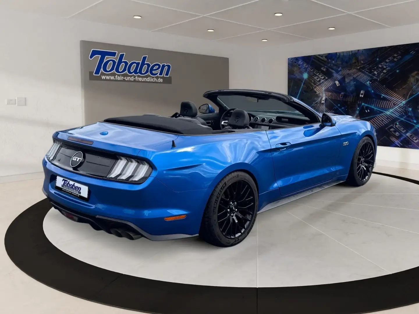 Ford Mustang 5.0 Ti-VCT V8 Convertible GT (EURO 6d) G Bleu - 2