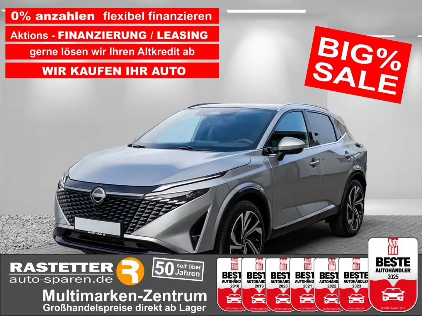 Nissan Qashqai tekna Plus facelift+Leder+Pano+20Z+ProPILOT+Bose+M Zilver - 1