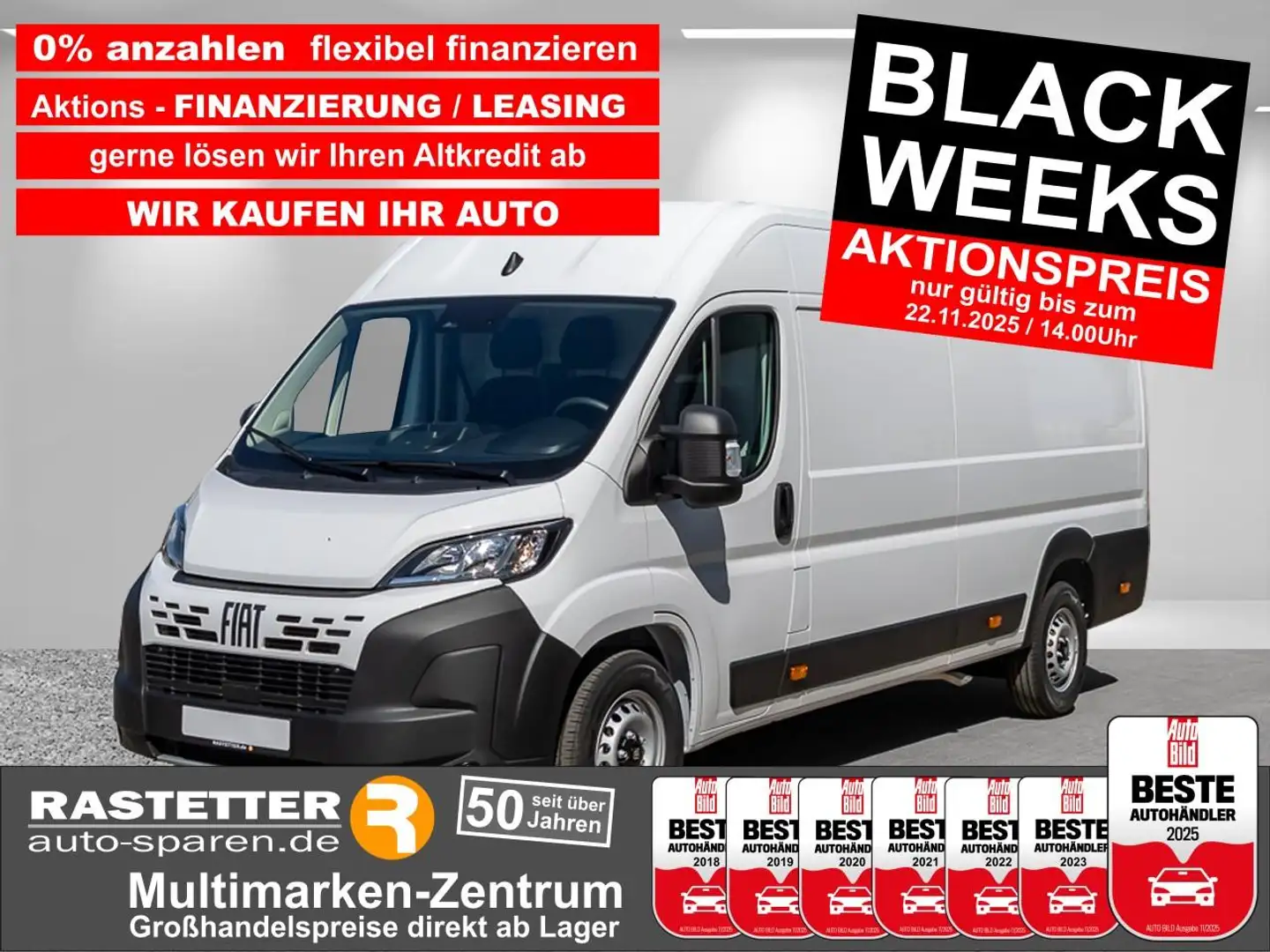 Fiat Ducato 35 L4H2 180 verstärkt+260Grad+Kamera+PDC+Kl Weiß - 1