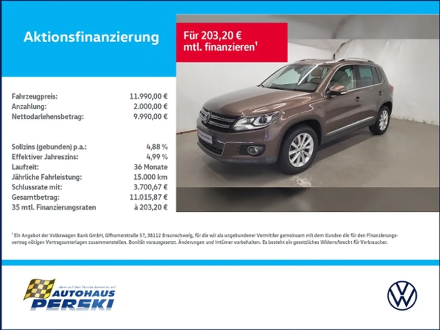Volkswagen Tiguan 1.4 TSI BMT Sport & Style KLIMA, NAVI, XENON, PA Brun - 1