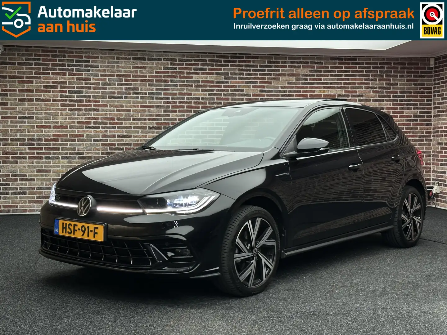 Volkswagen Polo 1.0 TSI R-Line Business | Dak| IQ Light| Zwart - 1