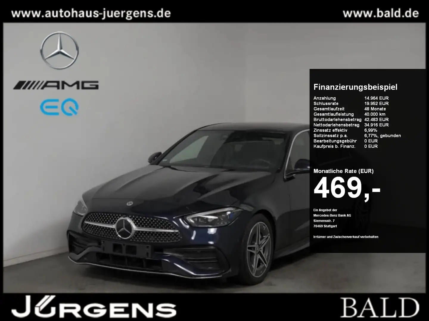Mercedes-Benz C 300 d AMG-Sport/DIGITAL/Pano/Distr/360/Ambi/18 Blue - 1