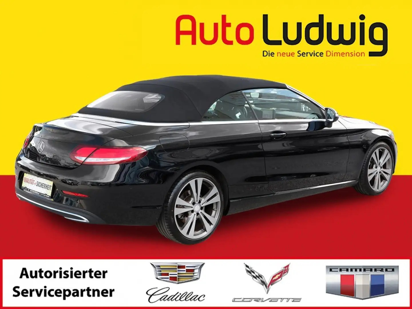 Mercedes-Benz C-Klasse C 180 Cabrio Aut.*NAVI*LEDER*LED*PARK... Noir - 2