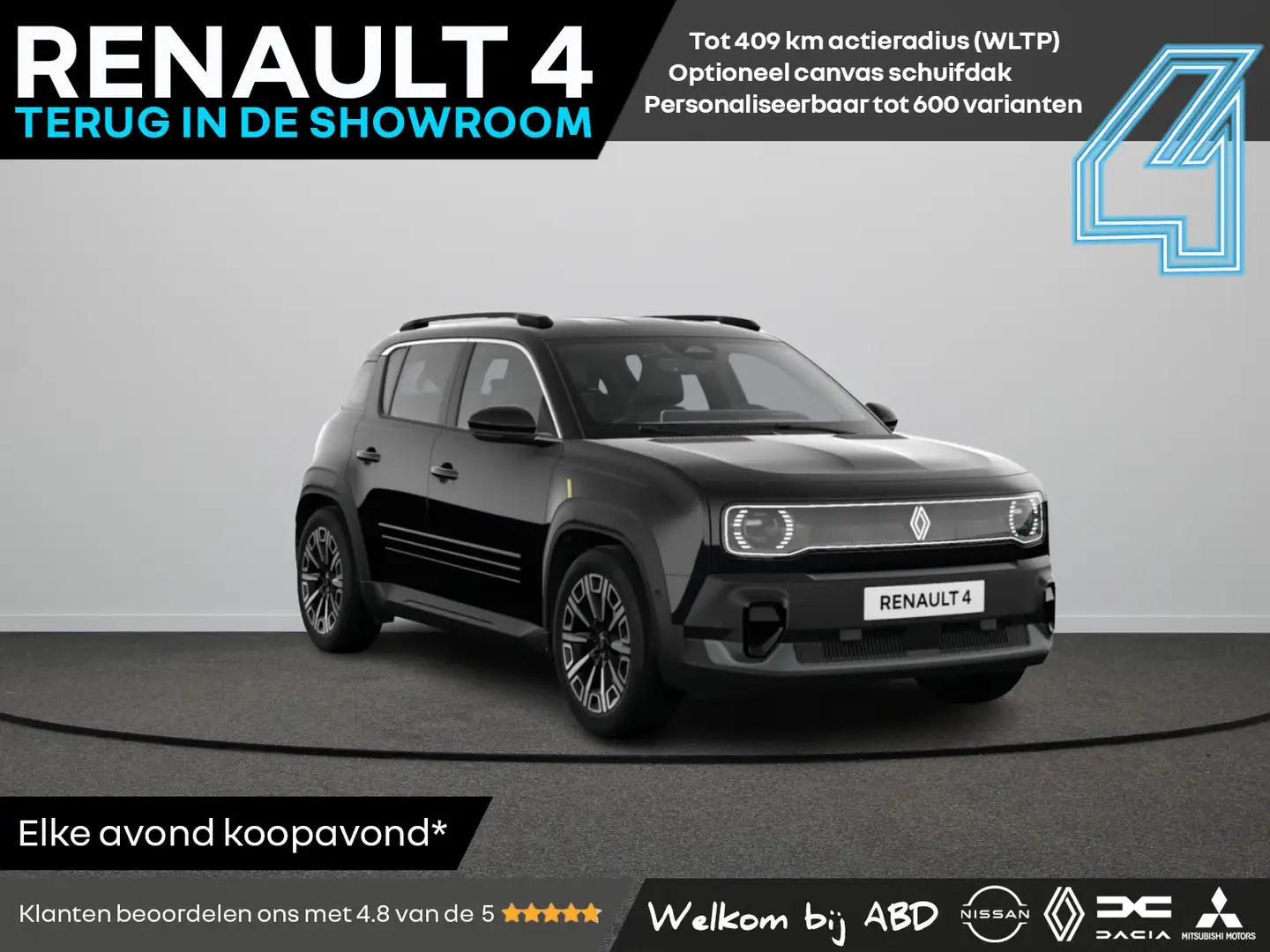 Renault R 4 Iconic Comfort range | Achteruitrijcamera | Elektr Black - 1