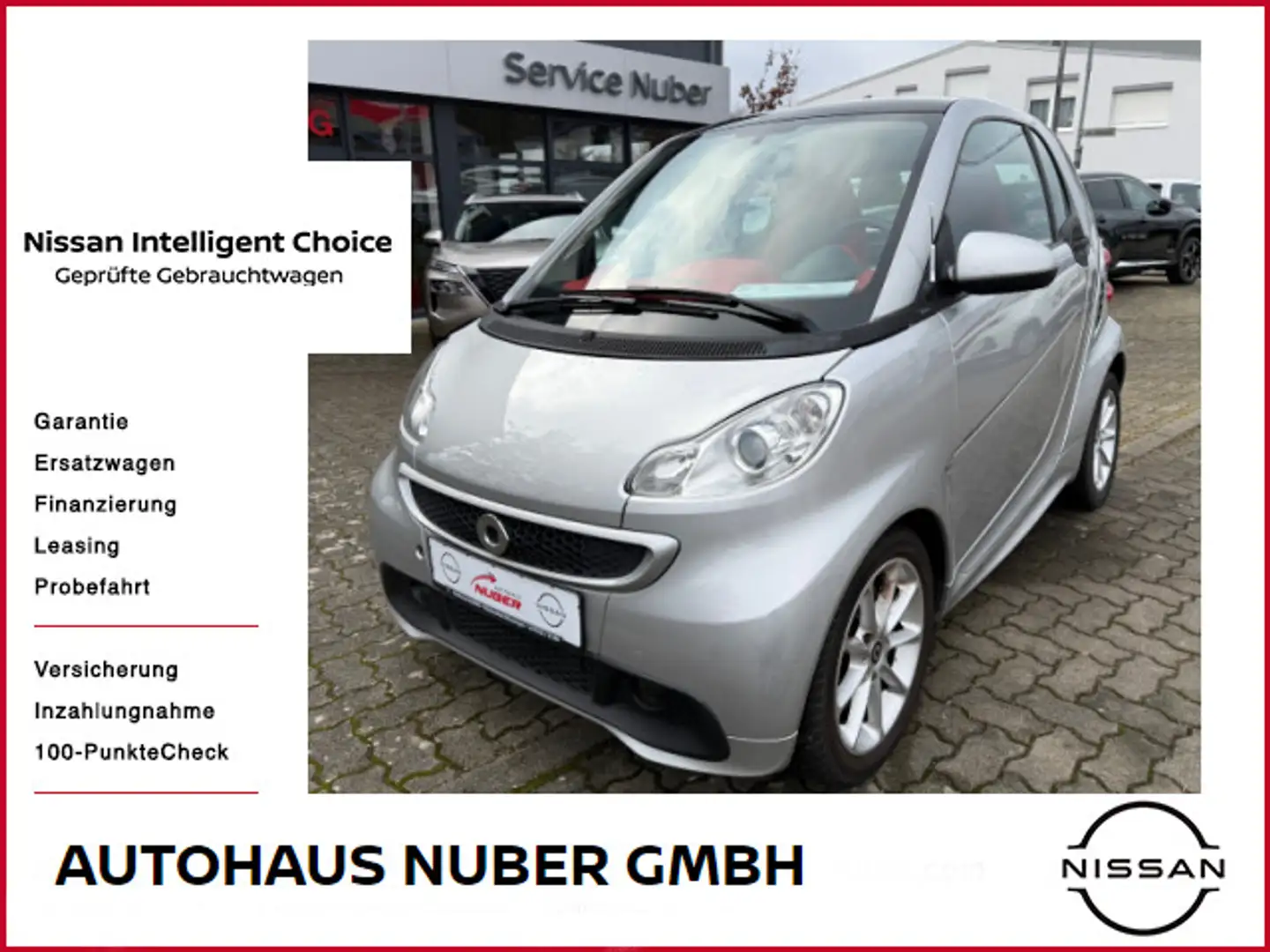 smart forTwo fortwo coupe 1,0 MHD passion Klima Silber - 1