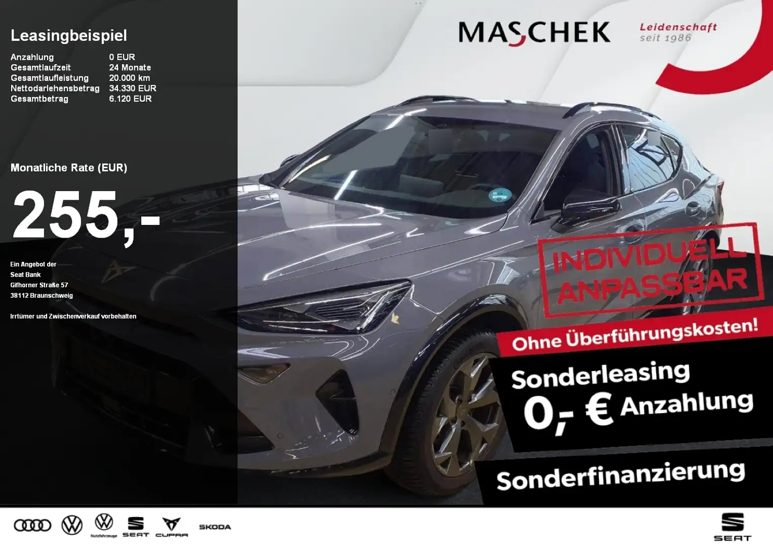 CUPRA Formentor 1.5 eTSI DSG 360° Memory Sitzh. MFL 360 ACC Grau - 1