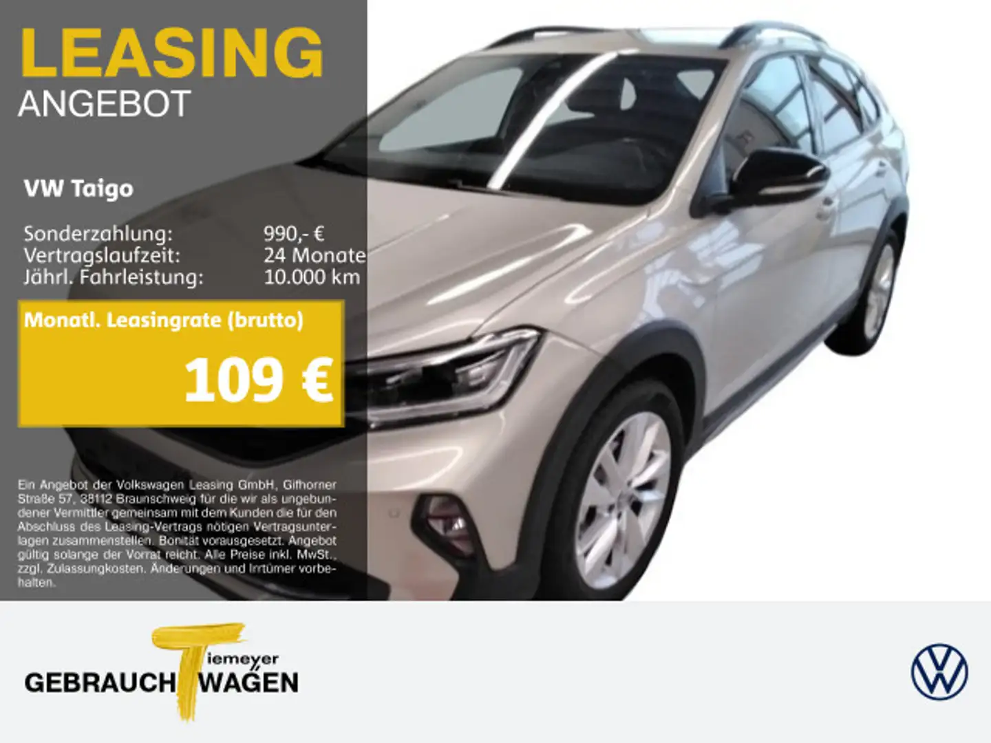 Volkswagen Taigo 1.0 TSI MOVE+ LM17 NAVI IQ.LIGHT SITZH Silber - 1