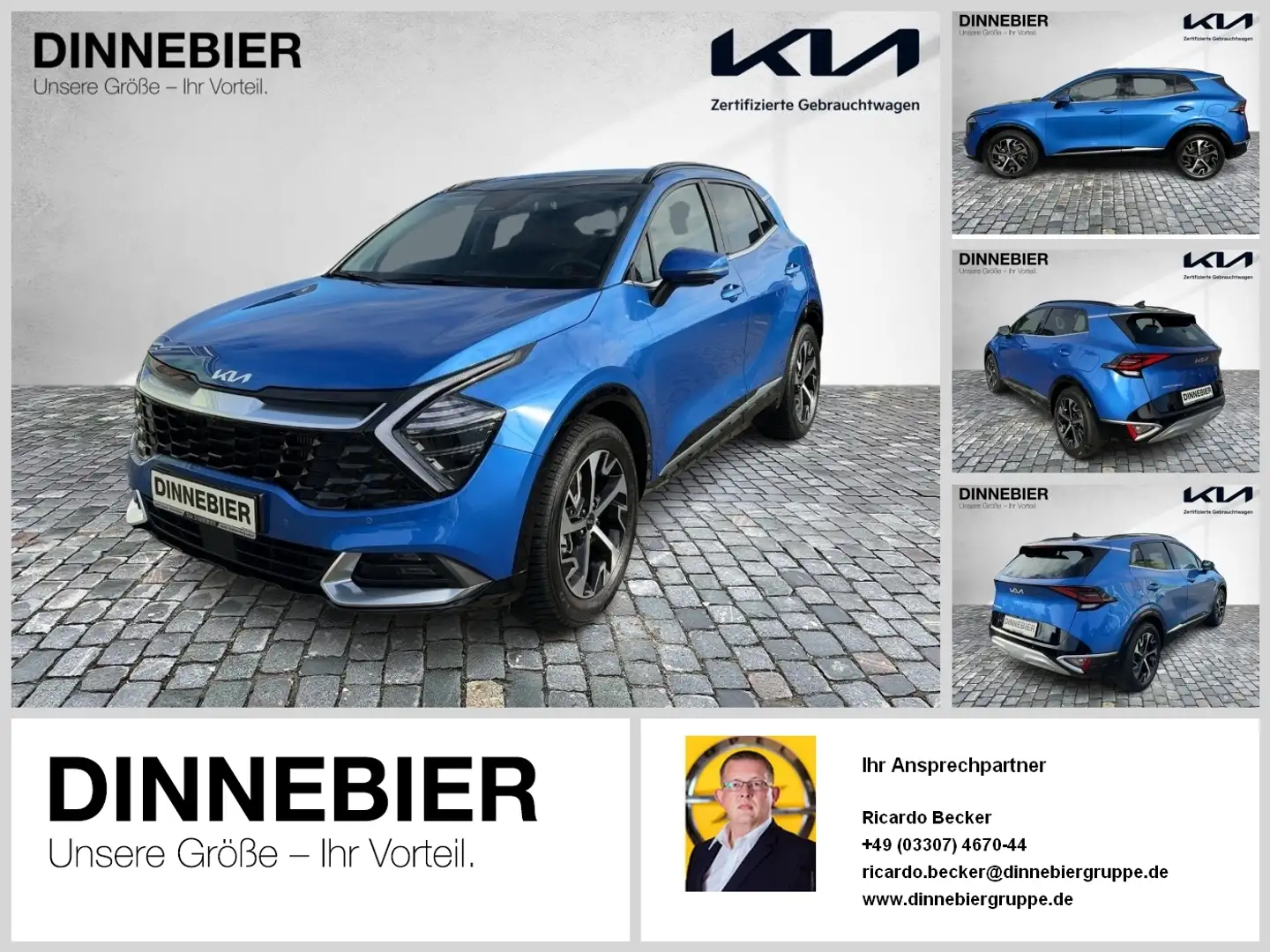 Kia Sportage Spirit 1.6T LED+360°+Glasdach+Navi Blau - 1