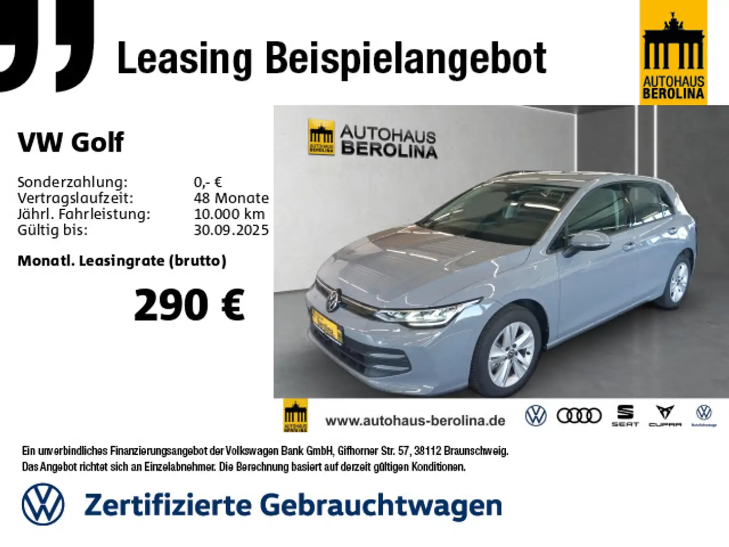 Volkswagen Golf VIII 1.5 eTSI Life DSG *ACC*PDC*SHZ* Grau - 1