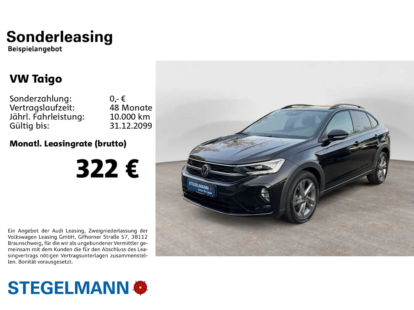 Volkswagen Taigo 1.0 TSI R-Line *LED*Navi*Sitzheizung* Schwarz - 2