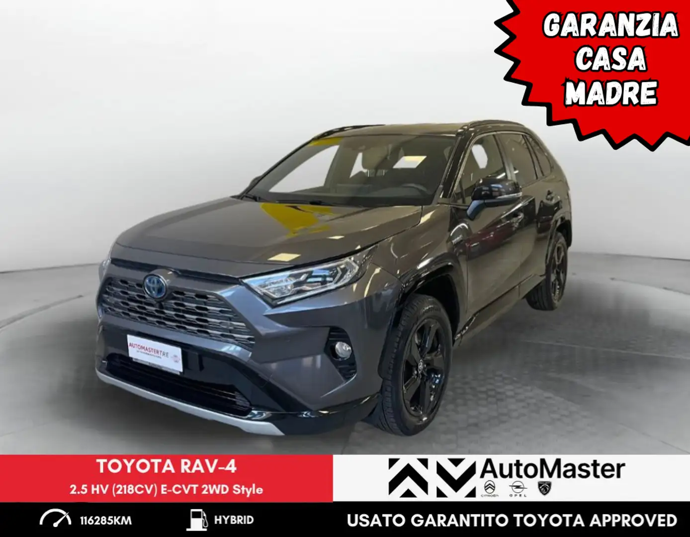 Toyota RAV 4 RAV4 2.5 HV (218CV) E-CVT 2WD Style GARANZIA TOYO Grigio - 1