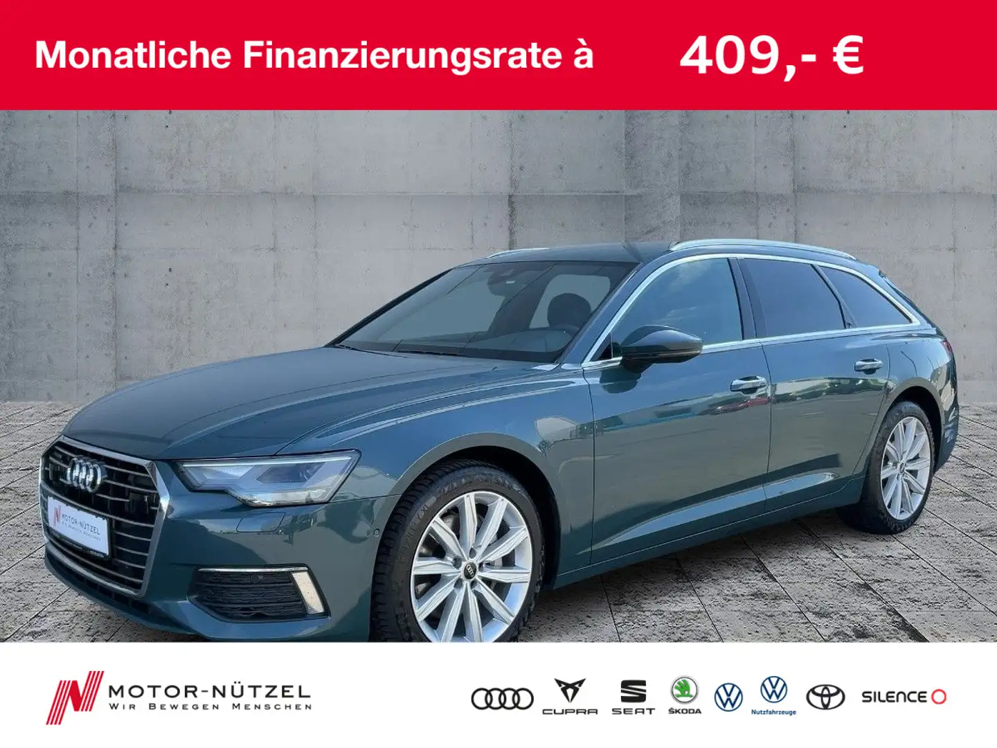Audi A6 45 TDI QU DESIGN LED+NAVI+RFK+ACC+19" Grün - 1