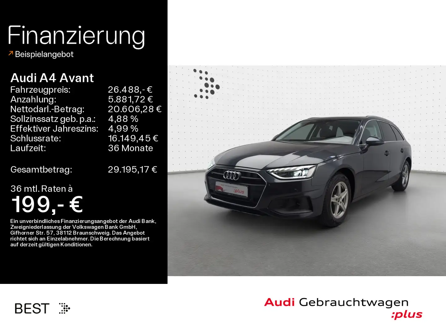 Audi A4 35 TDI Pano*Tour*Matrix*Kamera Grau - 1
