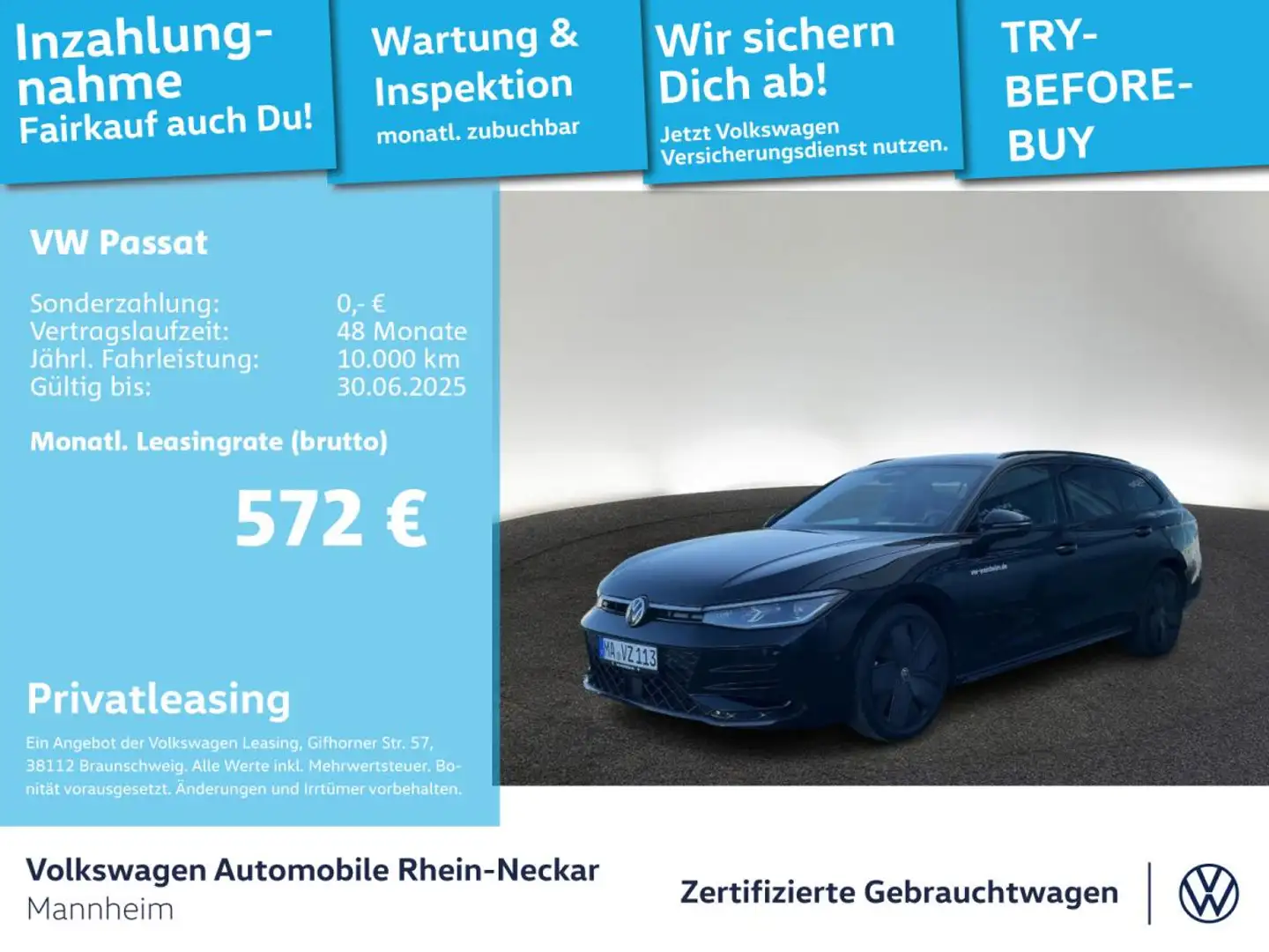 Volkswagen Passat 2.0 TDI R-Line Navi AHV uvm Schwarz - 1