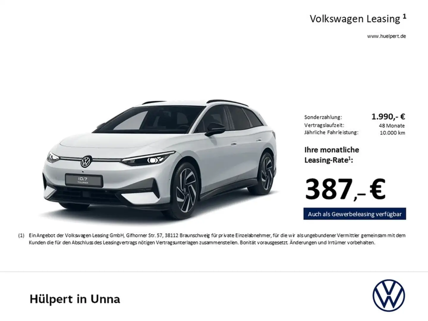 Volkswagen ID.7 Tourer PRO S WÄRMEPUMPE AHK 360CAM ACC LM20 Blanco - 1