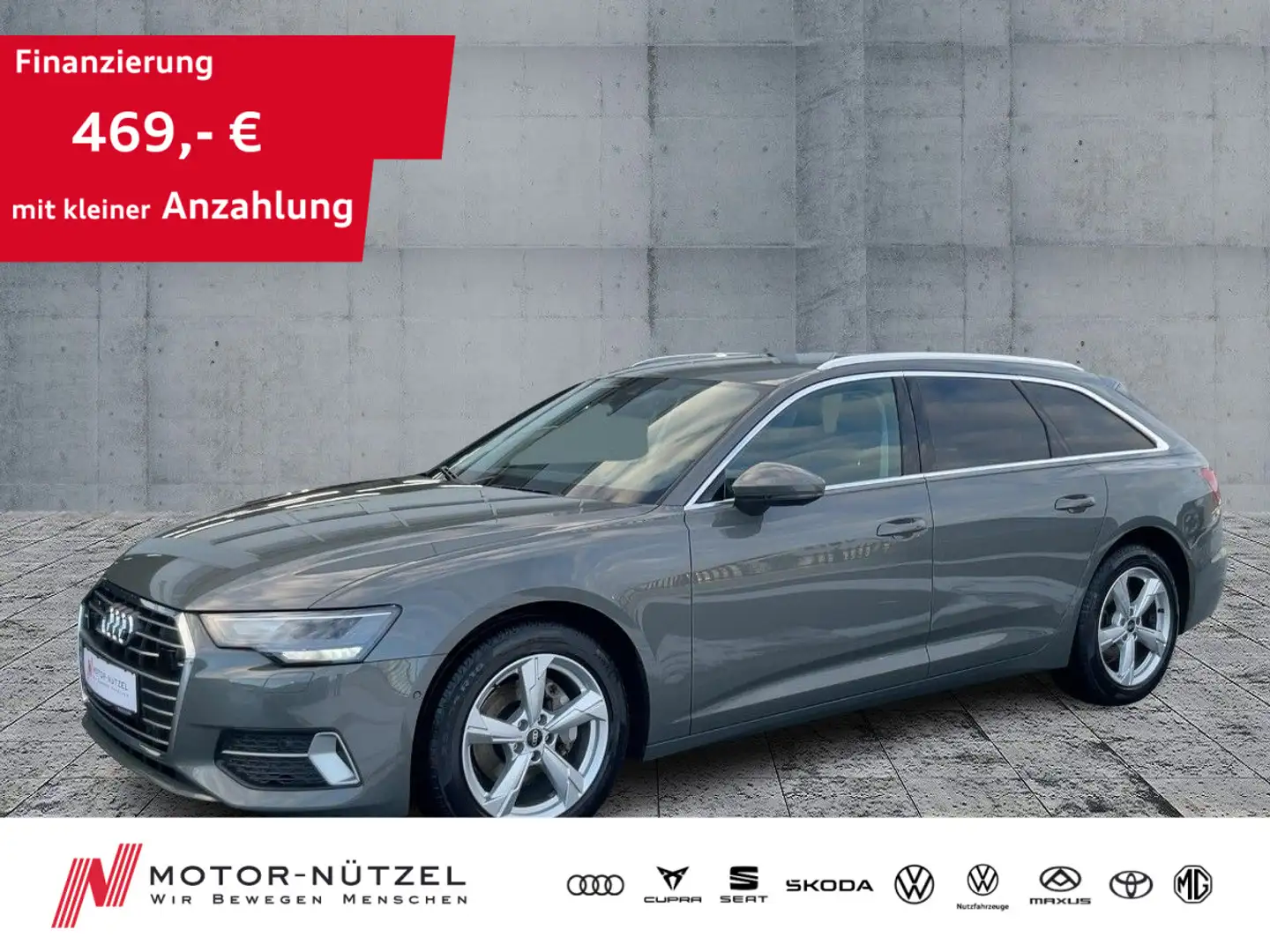 Audi A6 40 TDI QU SPORT LED+NAVI+HuD+RFK+ACC Grau - 1