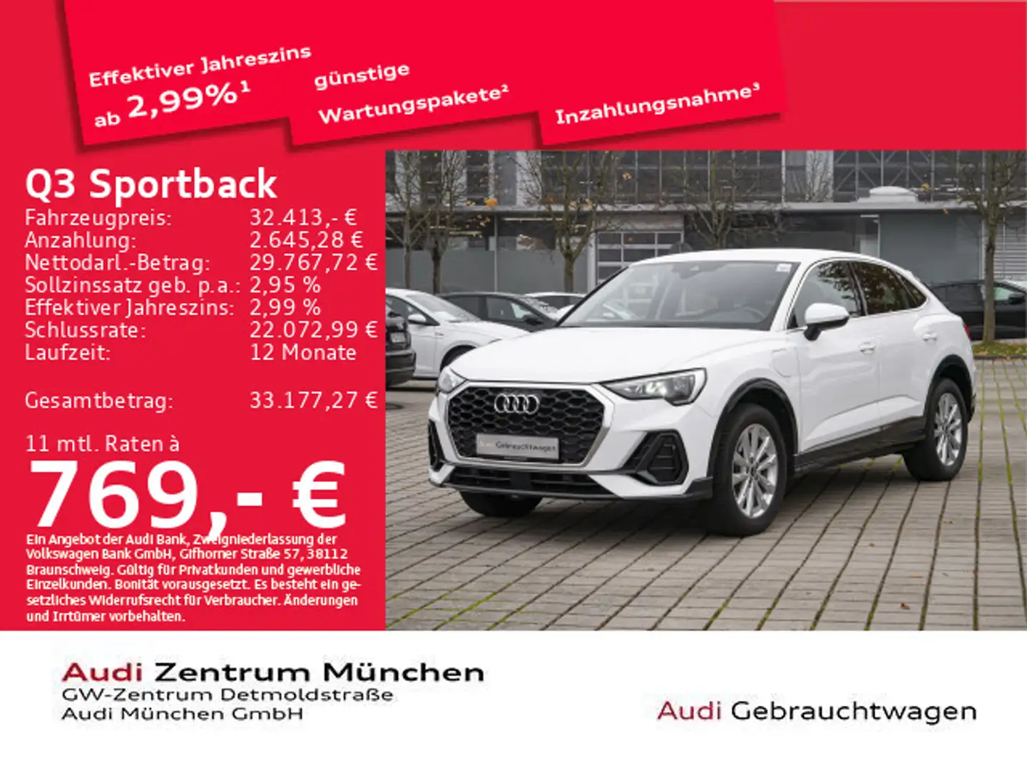 Audi Q3 45 TFSI e AHK/Virtual/Navi Weiß - 1