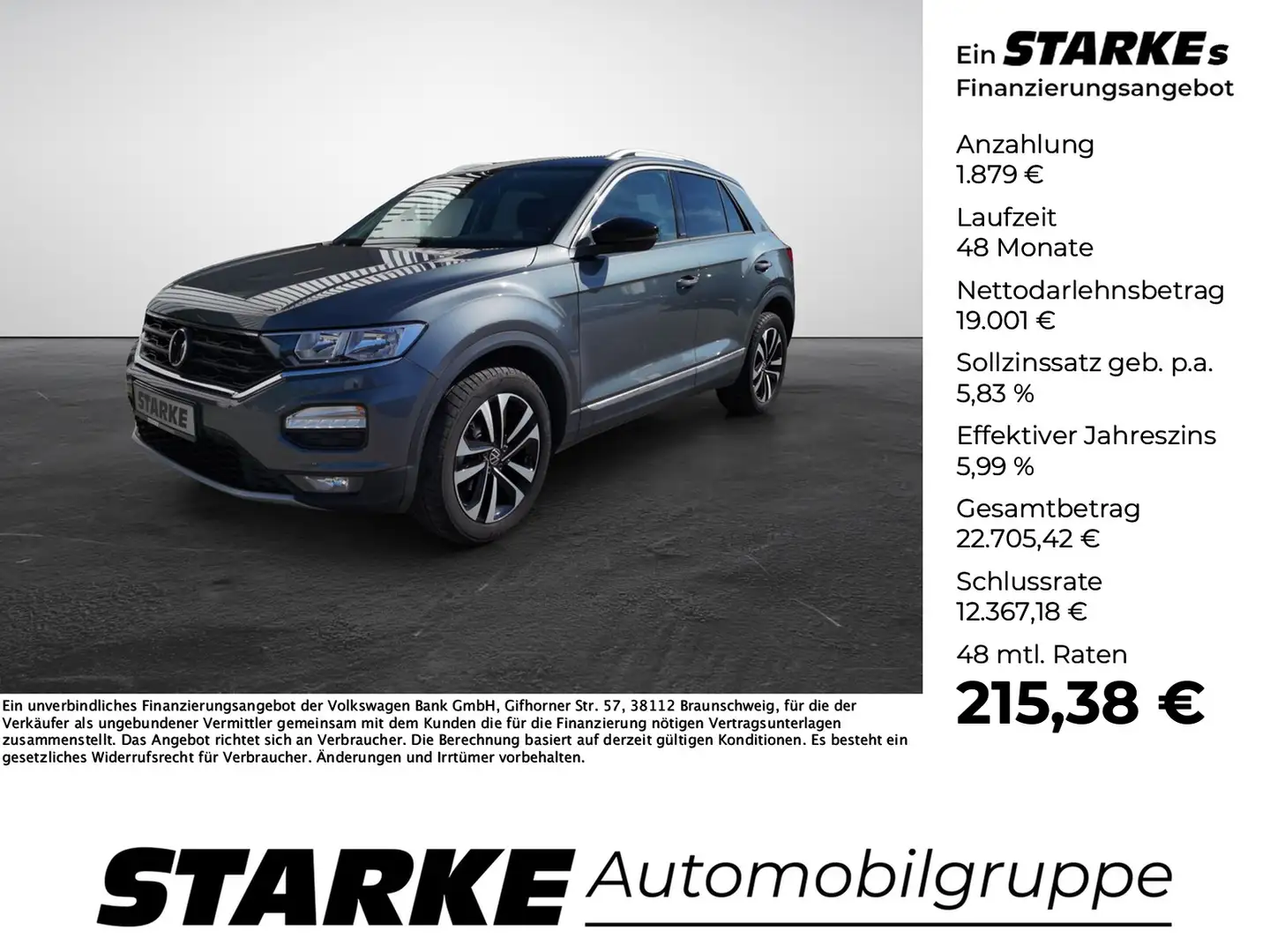 Volkswagen T-Roc 1.5 TSI United Grau - 1