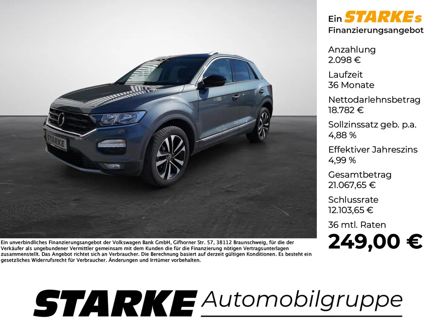 Volkswagen T-Roc 1.5 TSI United Gris - 1