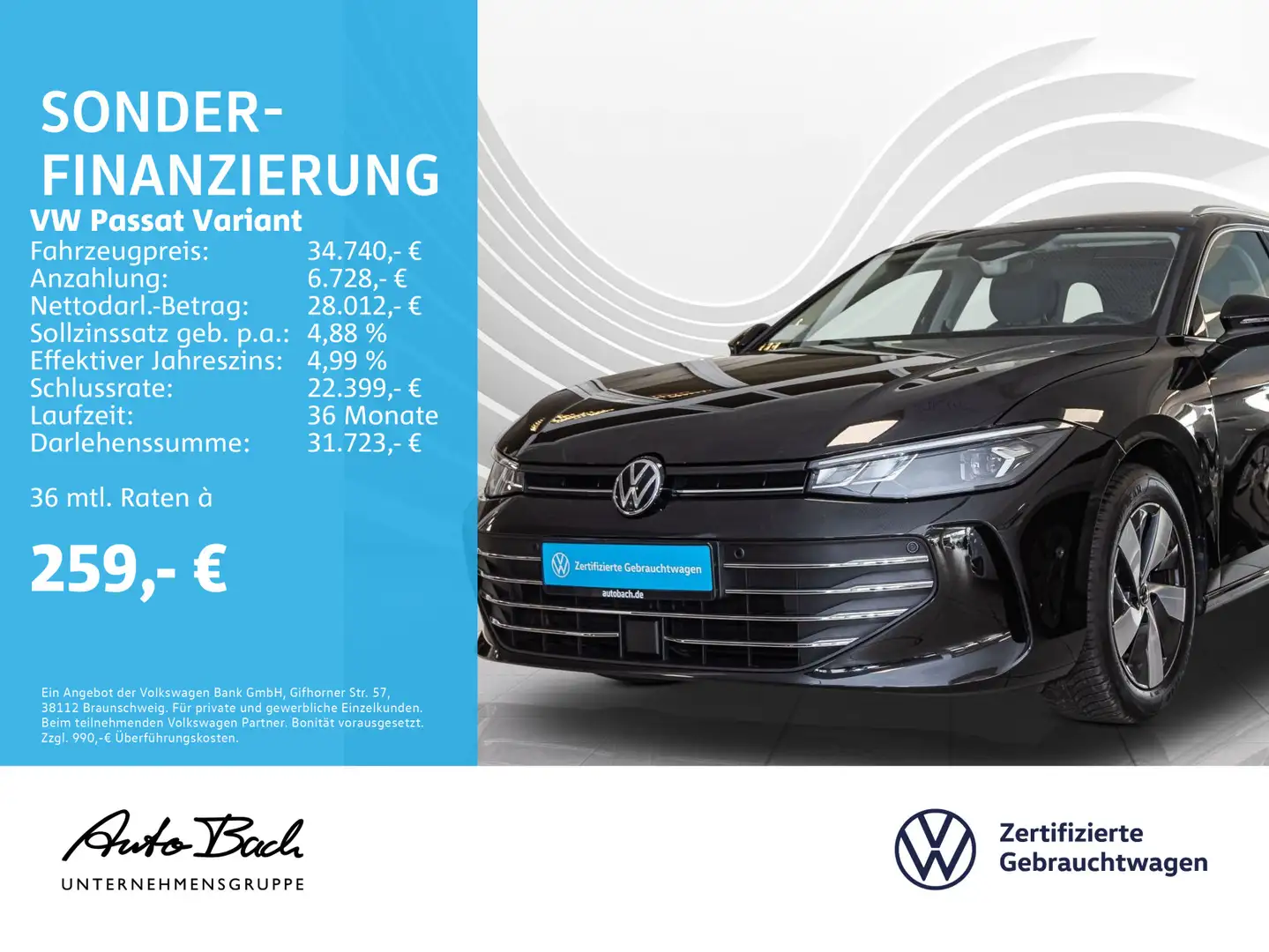Volkswagen Passat Variant 2.0 TDI "Business" DSG Navi LED D Schwarz - 1